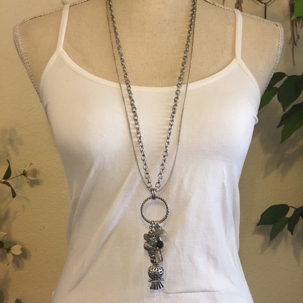 Ruby Road owl pendant cluster chain necklace